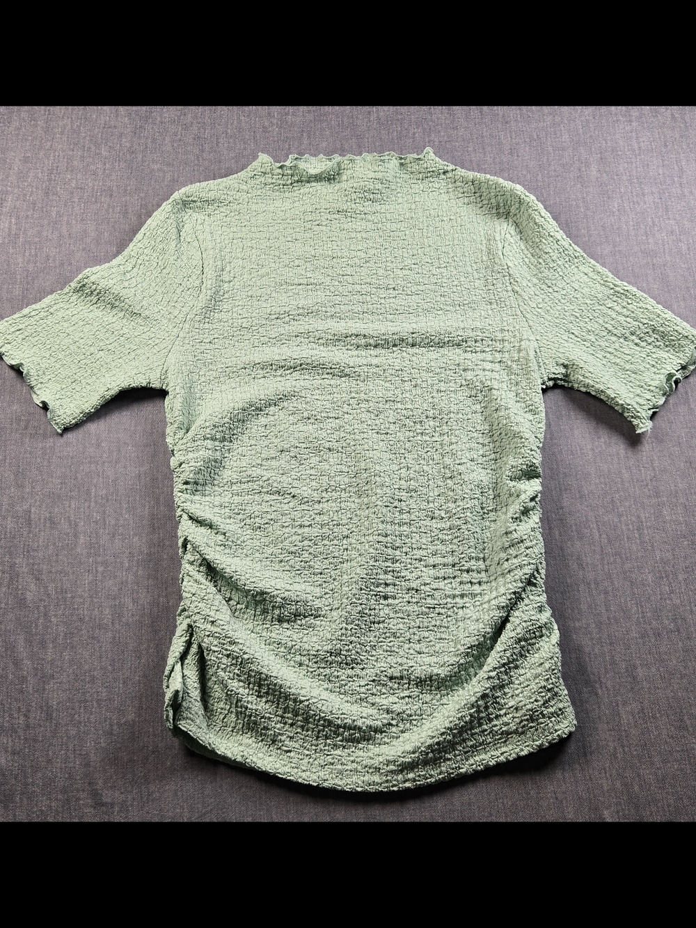 a new day Light Sage Smocked Short Sleeve Top